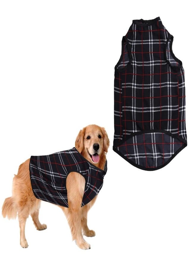 Sage Square Crazy Printed Dog T-Shirt, Trending Dog T-Shirt, Ultra Soft & Light Weight, Comfortable & Breathable Dog Apparel, Trendy Outfit (Black Check Print) (XXLarge - 28inch) - Image 1